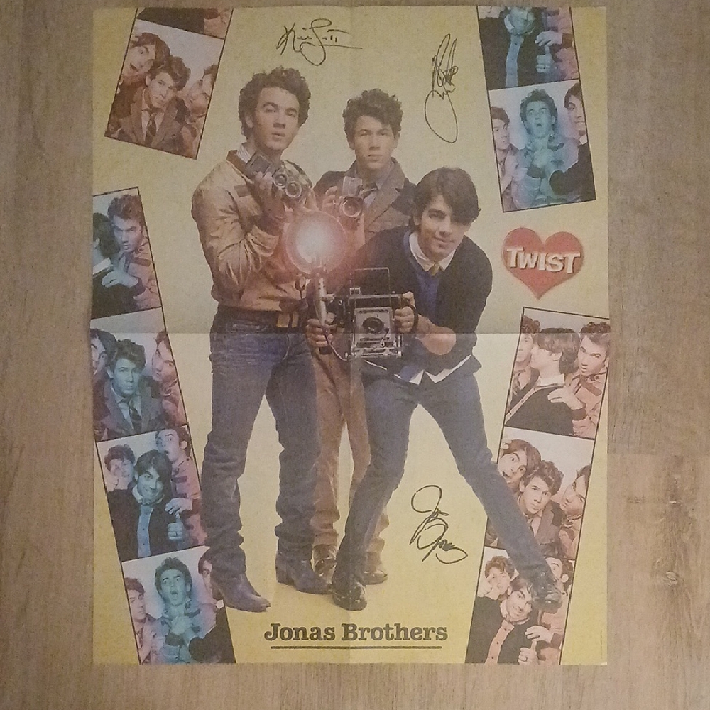 Jonas Brothers Poster With Demi Lovato Selena Back